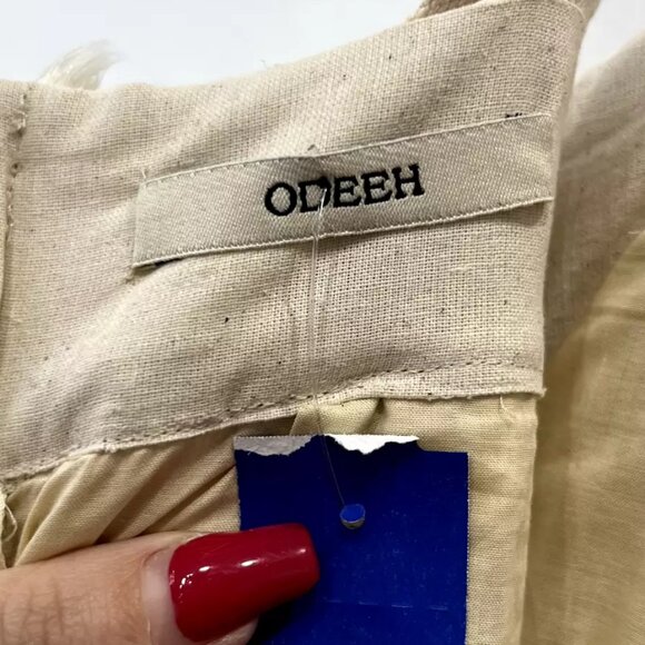 $1200 Odeeh Champagne Sequin Tulle Pocket Long Delicate Dress size 0/FR 32 - Picture 9 of 9